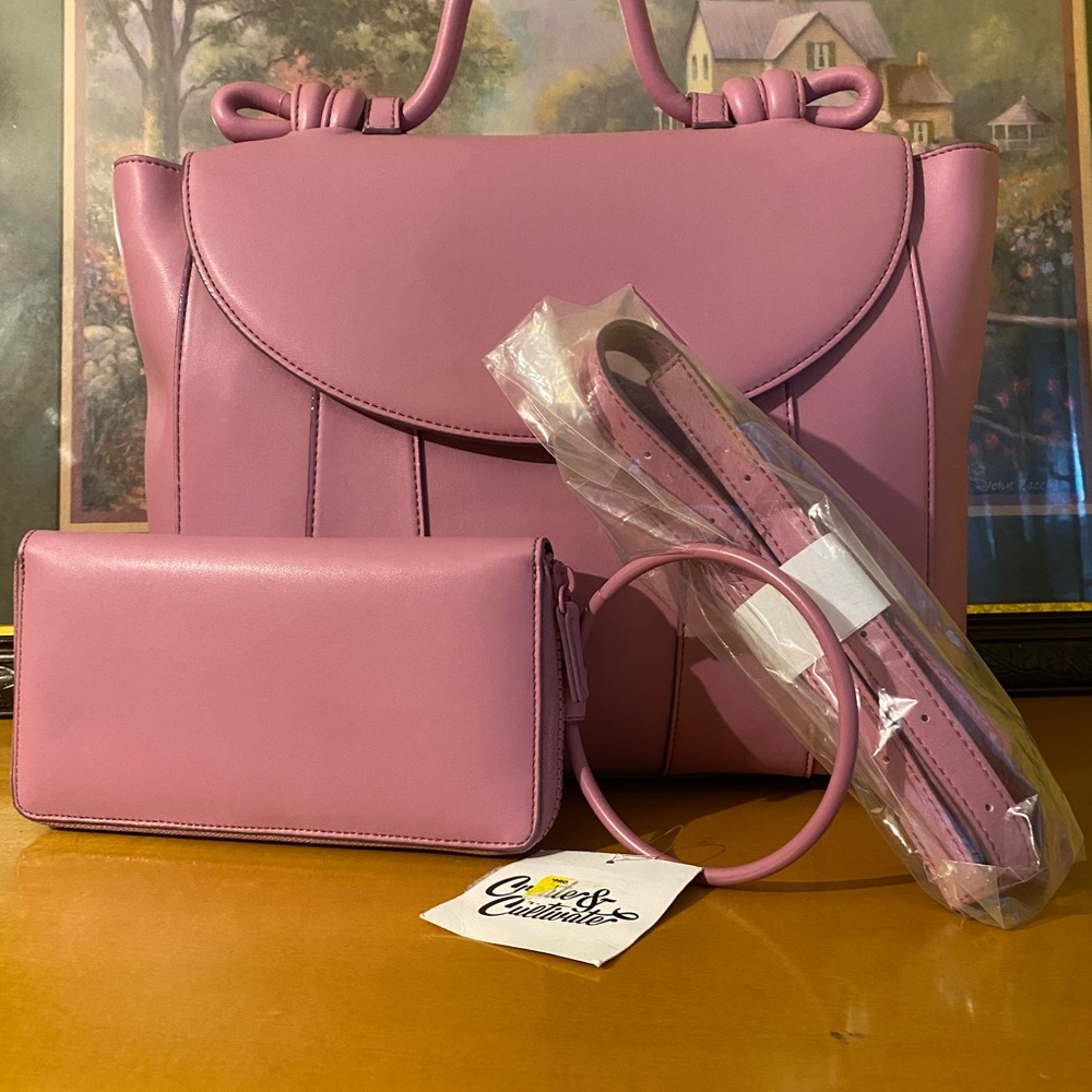 Create & Cultivate Convertible Laptop Bag 💜 Wallet ! 3 Piece Set ! LAVENDER 💜